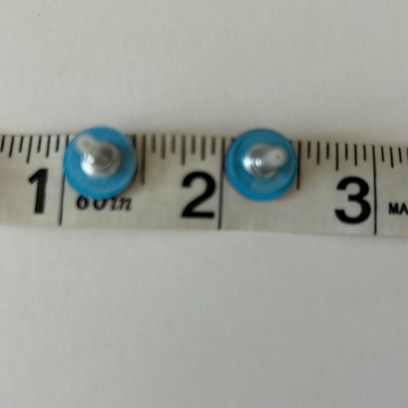 New Peppermint Candy Metallic Red Shine Stud Earrings - Picture 5 of 7